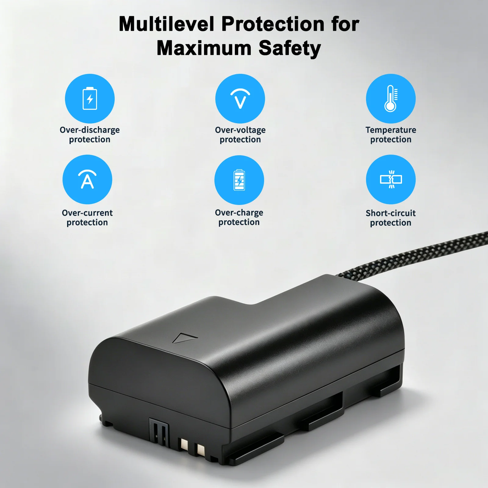 LP-E6 Dummy Battery with Type-C Spring Power Adapter Cable Charger for Canon EOS R R5 R5C R6 R7, 90D 80D 70D 60D, 7D 6D Cameras
