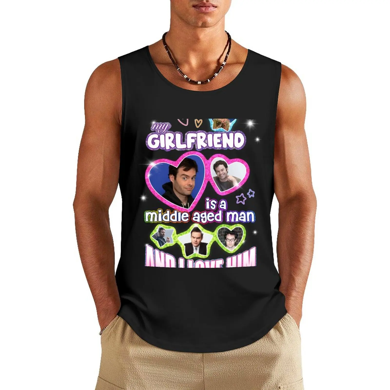 my gf is bill hader Tank Top singlet for men bodybuilding t-shirt sleeveless shirts Men's t shirt
