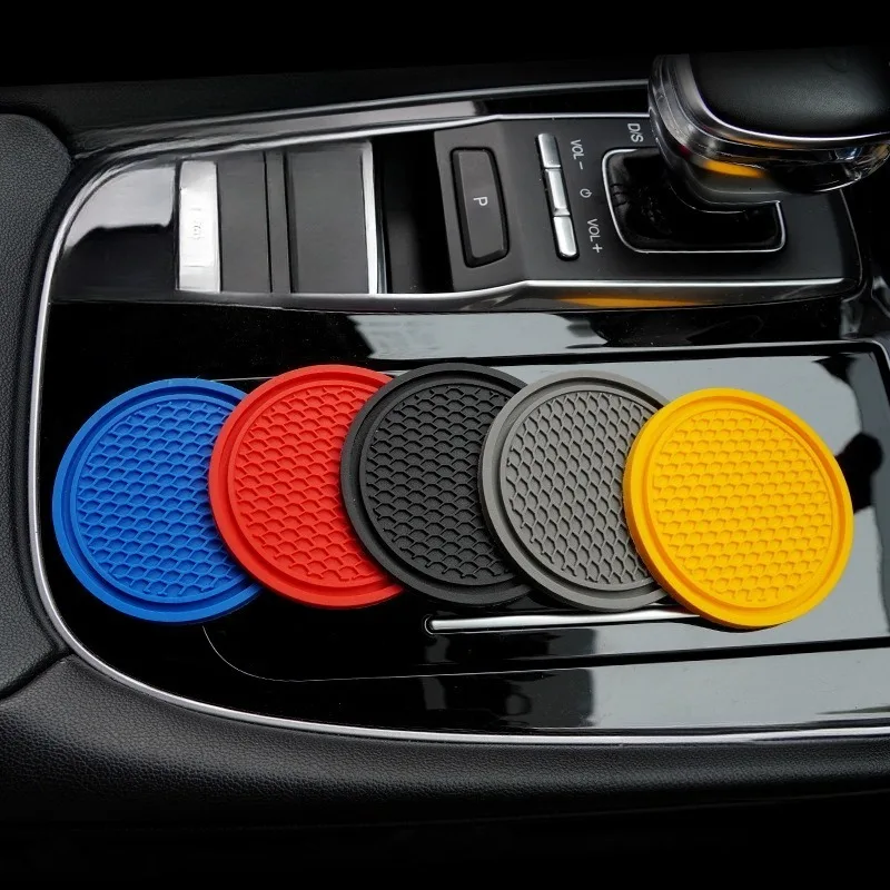 2pcs Anti Slip Car Cup Holder Coaster, Universal Durable Car Cup Coaster 2.75-inch Flexible Silicone Pad Suitable Car Interior