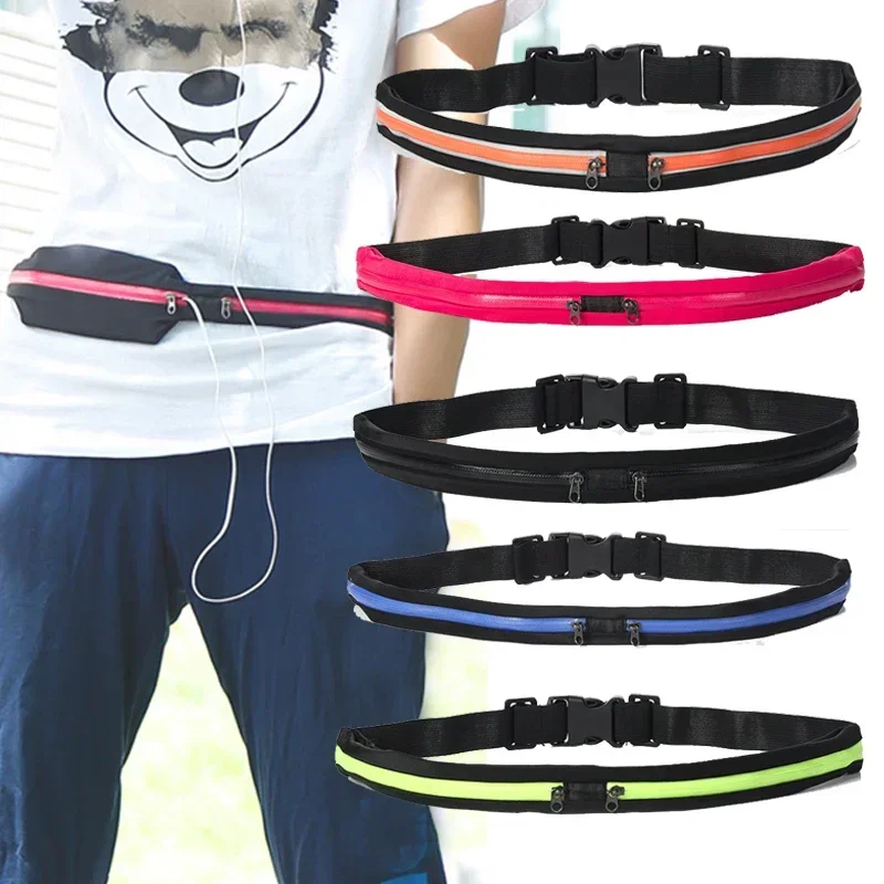 Waist Pack Double Pocket Waterproof Phone Belt Nylon Casual Small Bag Traveling Running Cycling Hiking Sport Traveling