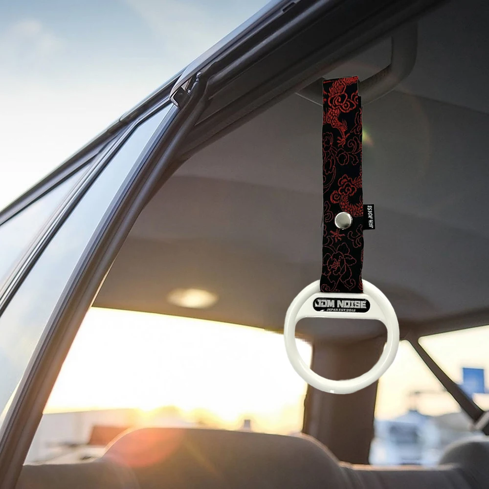 Jdm Culture Hanging Strap Nylon D Circle Decorative Trailer Strap Waves Cartoon Pattern Towing Strap for Car Tuning Accessories