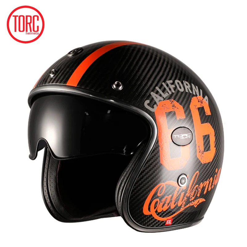 High strength carbon fiber classic retro Open face 3/4 helmet,for Harley Davidson cruising motorcycle protective helmet TORC 587