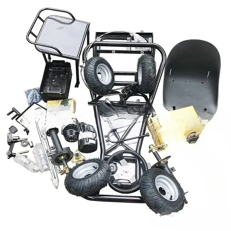 Four-wheel drift kart full set of frame accessories, electric 6-inch road tire assembly