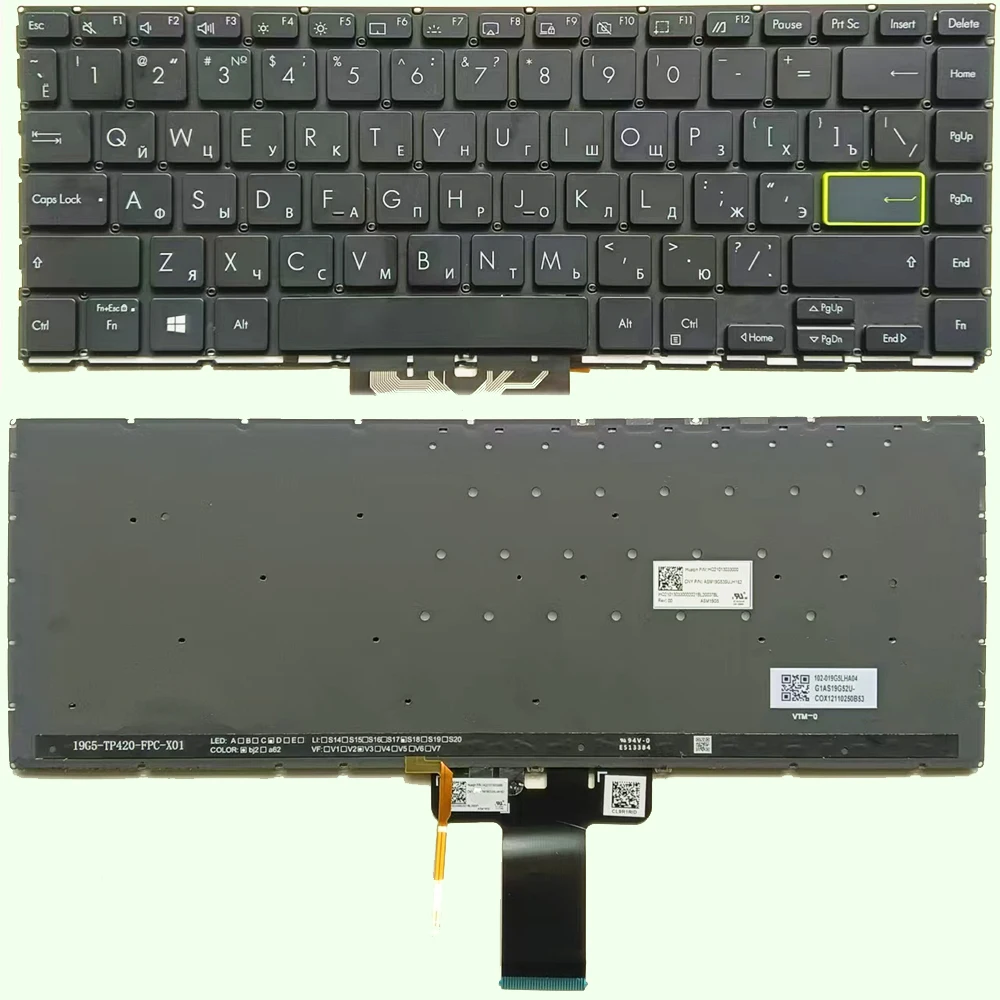 Keyboard For ASUS VivoBook Flip TM420 TM420U TM420UA TM420IA TP420U TP420L TP420UA TP420IA TP470 with backlit Russian Layout