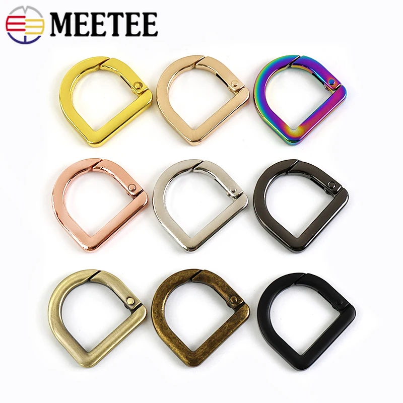 

5/10/20Pc Meetee 20mm Openable Metal D Ring Buckle Handbag Strap Spring Hook Leather Keychain Connect Clasp Hardware Accessories