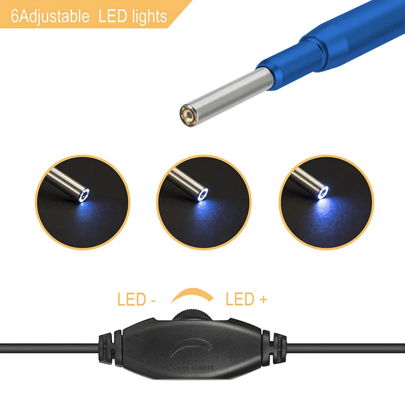 Kamera Endoskopi Telinga Visual Otoskop USB 3.9MM Inspeksi Saluran Telinga Alat Pembersih Lilin Telinga untuk Ponsel Android PC