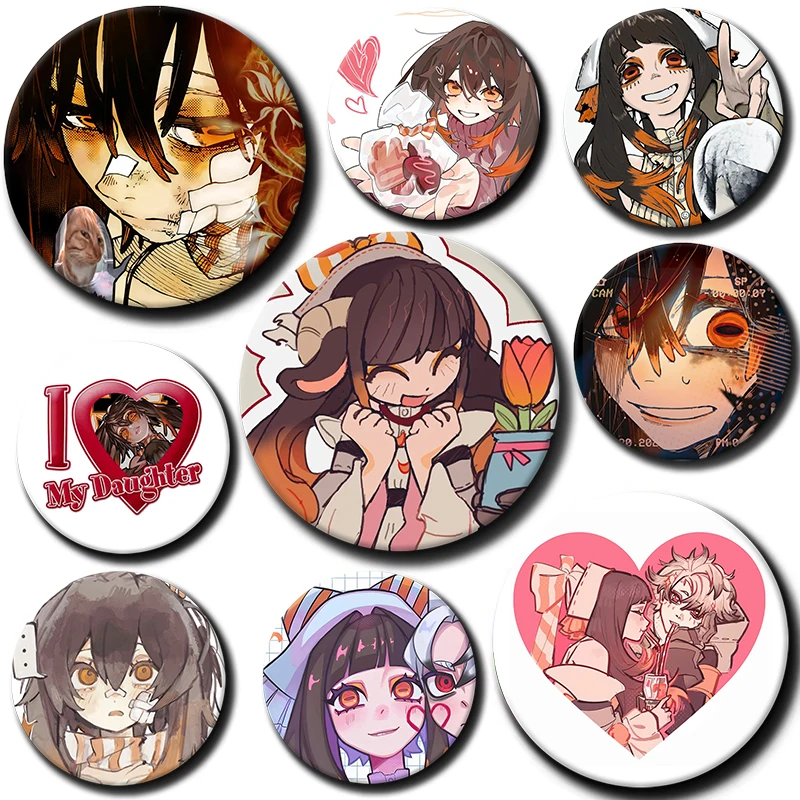 58mm Cartoon Character Amo Button Pin Badge Amo Anime Brooch Creative Badge for Backpack Clothes Decoration Gift