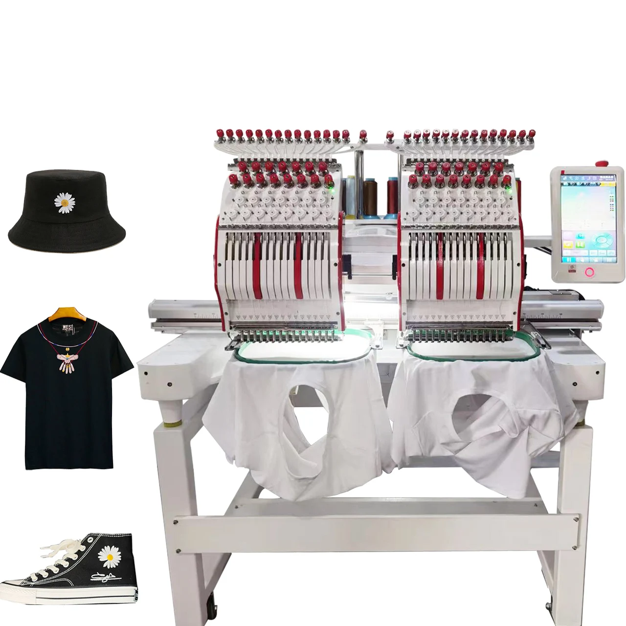 MYSEW Embroidery Machine Double Head 9/12/15   Computer Industrial Embroidery Machine for Sale