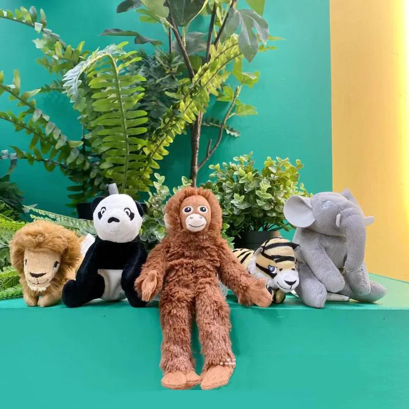 YIJA DJUNGELSKOG Pongo Orangutan Monkey Lion Tiger Panda Elephant Plush Toy Stuffed Doll Cartoon Animal Boy Girl Friend Gift 1pc