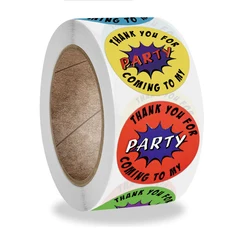 100-500pcs Thank you for coming to my party stickers for Gift Packaging Decor Envelope seals Thank you stickers Stationery