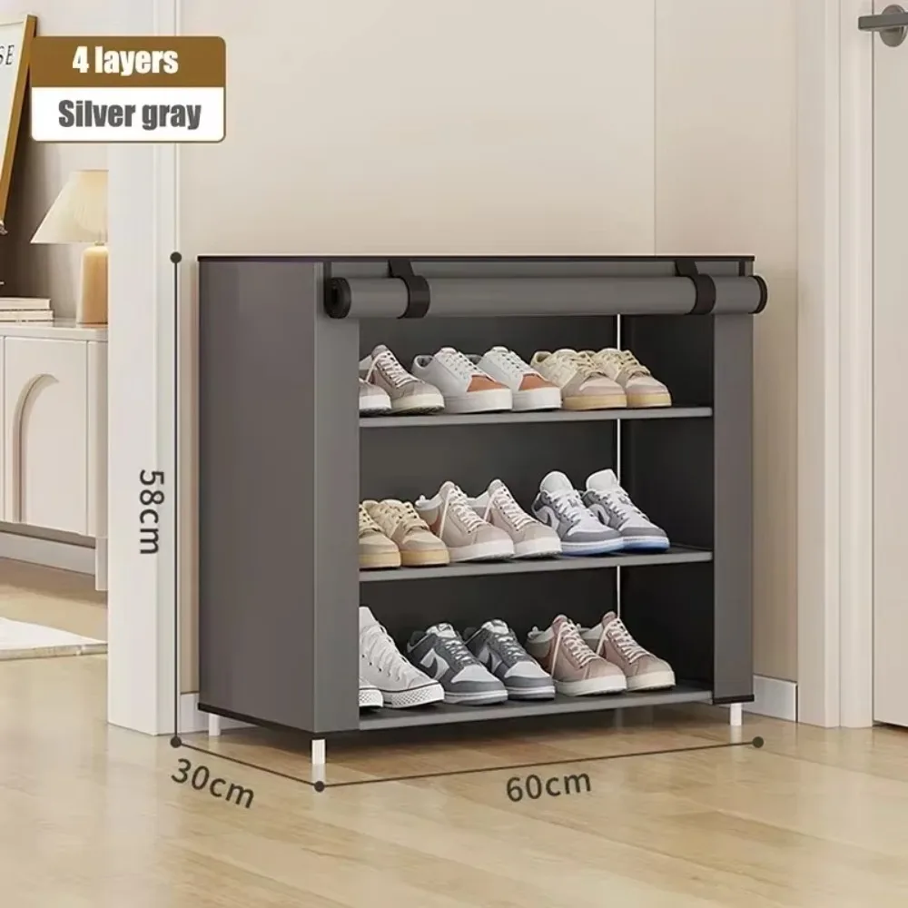 Dustproof Shoes Organizer Rack Multilayer Assembled Shoe Cabinet Floor Standing Storage Shelves Doorway Closet Sneakers Shelf