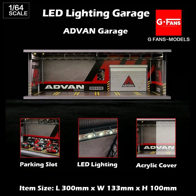 

G-Fans Assemble Diorama 1/64 USB LED Lighting Model Car Garage Packing Lot Station-710008