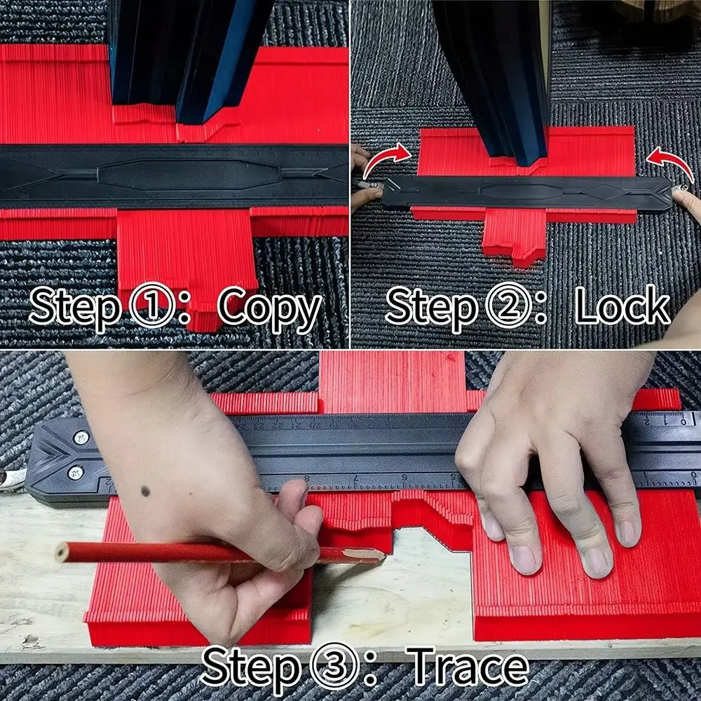 1Pcs Ruler Cutting Irregular Contour Gauge Woodworking Measuring Instrument Ceramic Tiling Use Profile Ruler 5inch 10inch
