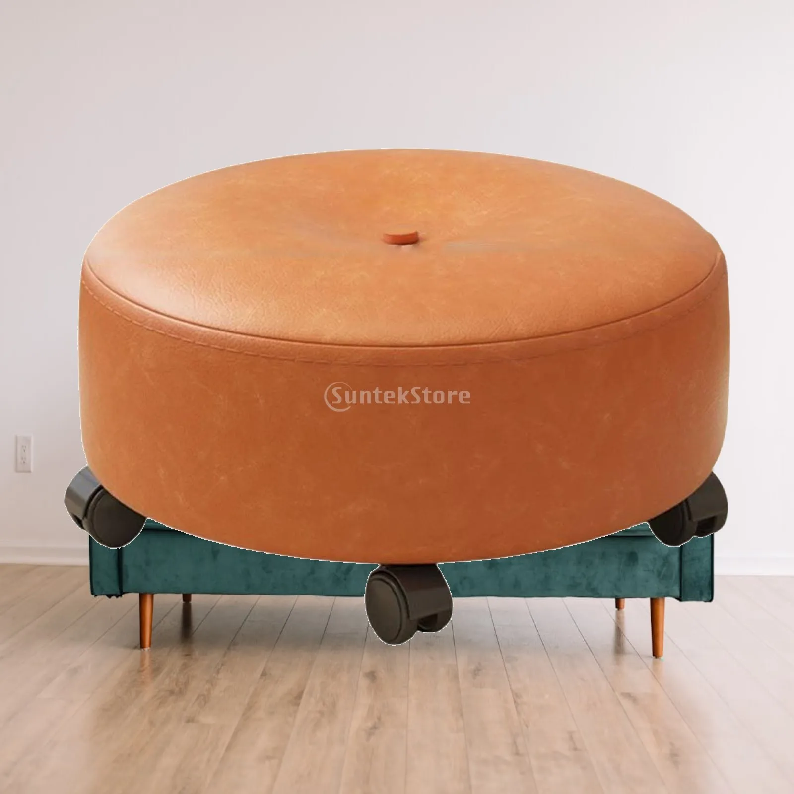 Low Height Rolling Stool Foot Rest Adults Child Rolling Stool Low Small Stool for Kitchen Playroom Entryway Salon Pedicure Home
