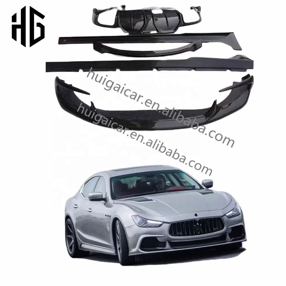 Best Selling Aspec Style Carbon Fiber Car Body Kit for 14-17 Maserati Ghibli Front Lip Side Skirt Diffuser Spoiler