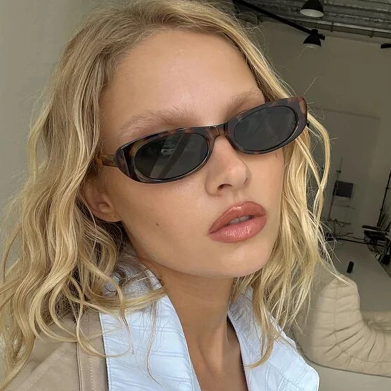 Women's Retro Oval Sunglasses Black Small Frame Fashion Brand Trendy Hot Points Sun Glasses Ladies Star Shades UV400 Eyewear view 6