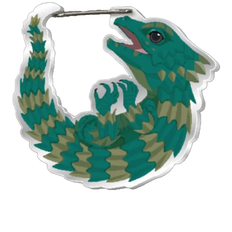 Chaveiro Mosquetão com Designs de Répteis Fofos e Únicos: Lagarto, Gecko, Dragão Barbudo, Dragão de Komodo, para Mochilas e Bolsas
