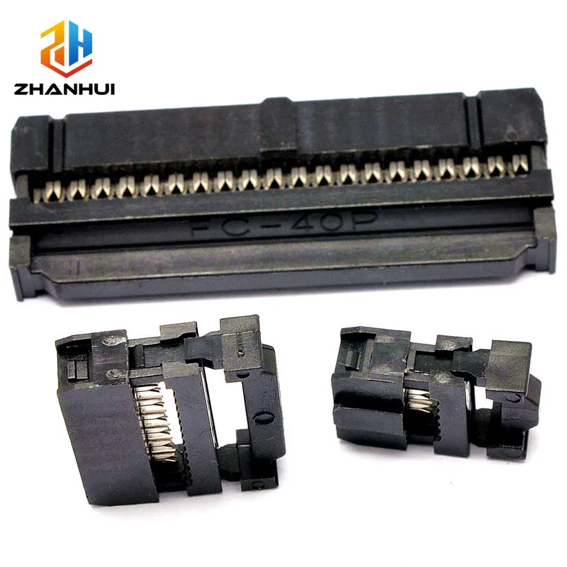 Conector de enchufe IDC hembra FC, conector de Cable de cinta 6P-50P de paso de 2,54 MM para conexiones de Cable a placa PCB, 10 Uds.