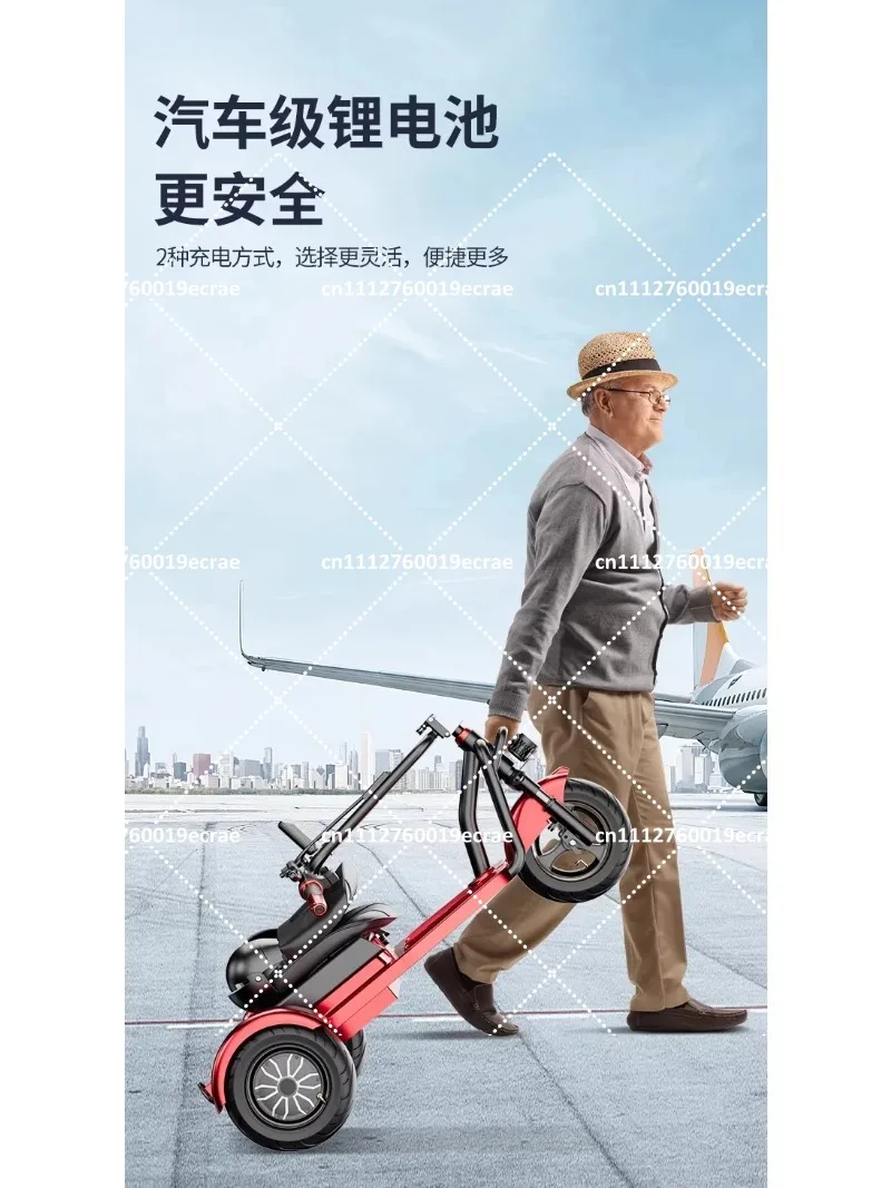 Electric Tricycle for Adults, Foldable Mobility Scooter with Rechargeable Lithium Battery, Portable Liftable Motorcycle