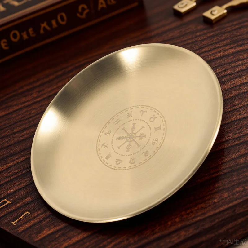 

Gold Pentagram Tray Metal Jewelry Dish For Ring Keys Storage Decorative Altar Tray Small Trinket Holder Desk Nightstand