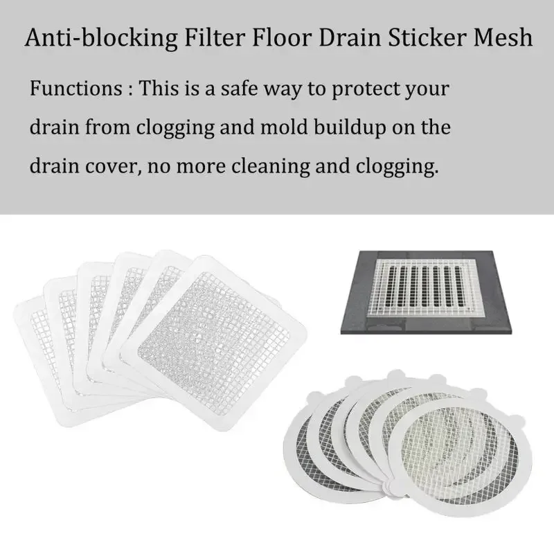 Disposable Anti-blocking Filter Floor Drain Sticker Mesh Hair Catcher Stopper Shower Drain Cover Kitchen Bathroom Sink Blocker - view 3