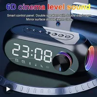 Alarm Clock Radio FM Bluetooth Speaker Portable Sound Box Music Wireless Mini Woofers  Multi Functional Bluetooth Speaker