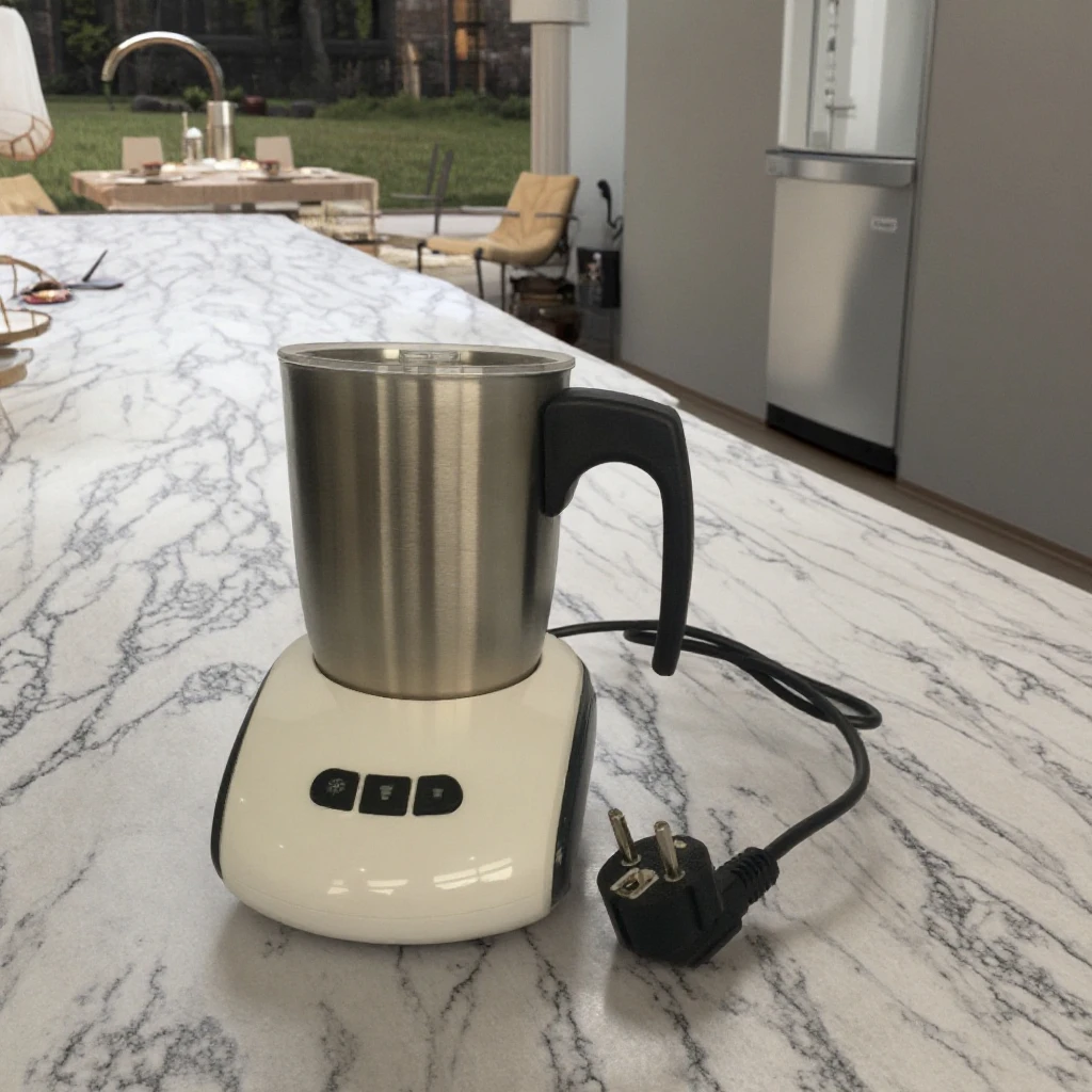 Professioneller elektrischer Milchaufschäumer mit SS-Gehäuse, Schaummaschine für den Heimgebrauch für Cappuccino, Latte, Schokolade, automatischer Milchmischer