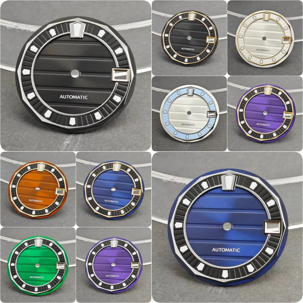 28.5mm No Logo Sunburst Dial Fit NH35/NH36  Movement C3 Green Luminous For VANAC Watch Modification Accessories  Custom Logo