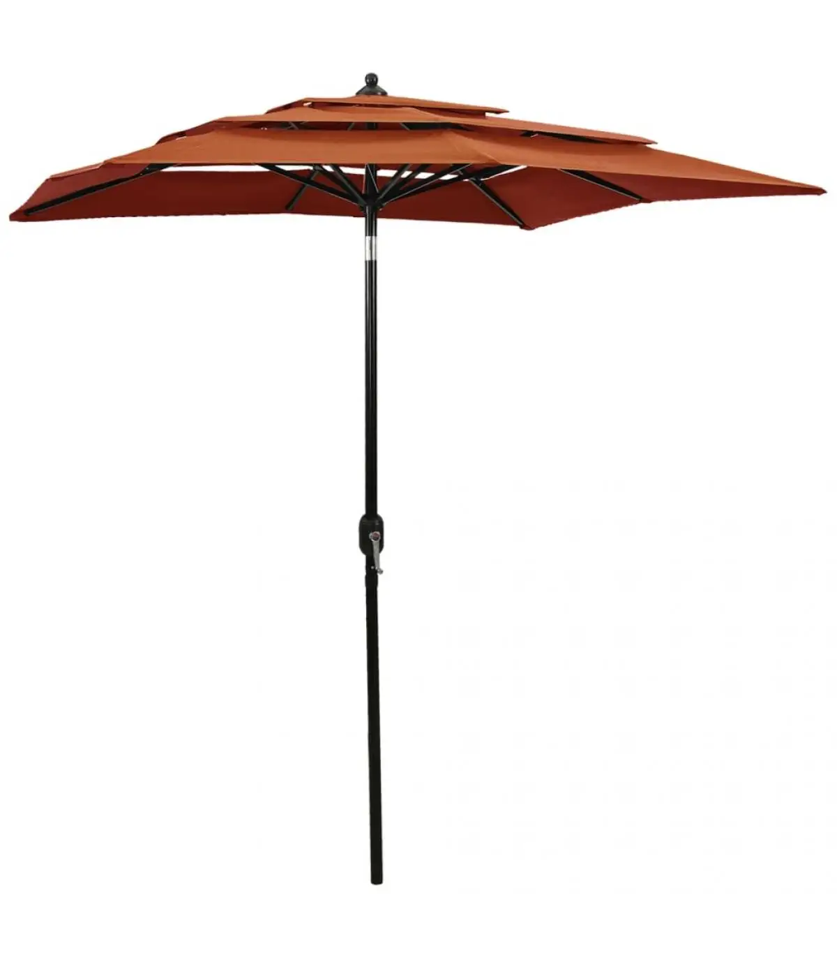 3-level umbrellas with 2x2 m terracotta aluminum pole