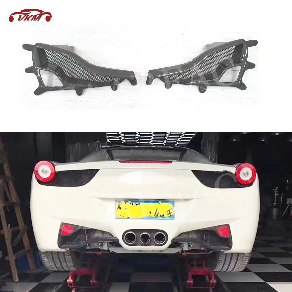 

Carbon Fiber Rear Bumper Lampshade Car Accessorise Sticker For Ferrari 458 Auto Car Style