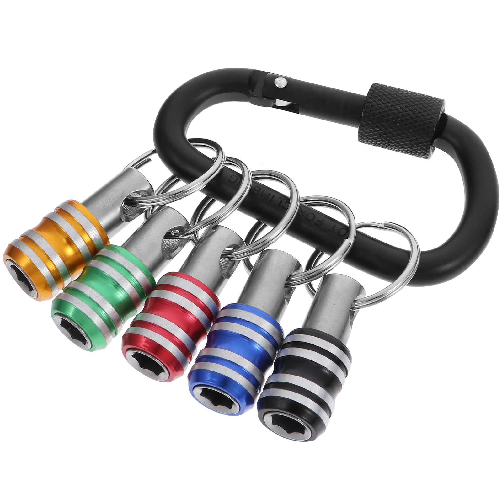 

5 Pcs Keychain Socket Carabiner Ring Stainless Steel Holder Rust Proof Portable DIY Supplies Simple Extensions