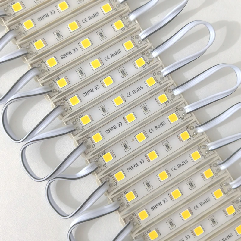20pcs SMD 5054 LED Module for Sign Channel Letter LED Light Module DC12V 3 LED 1.2W 130lm 60mm*10mm*4mm High Bright