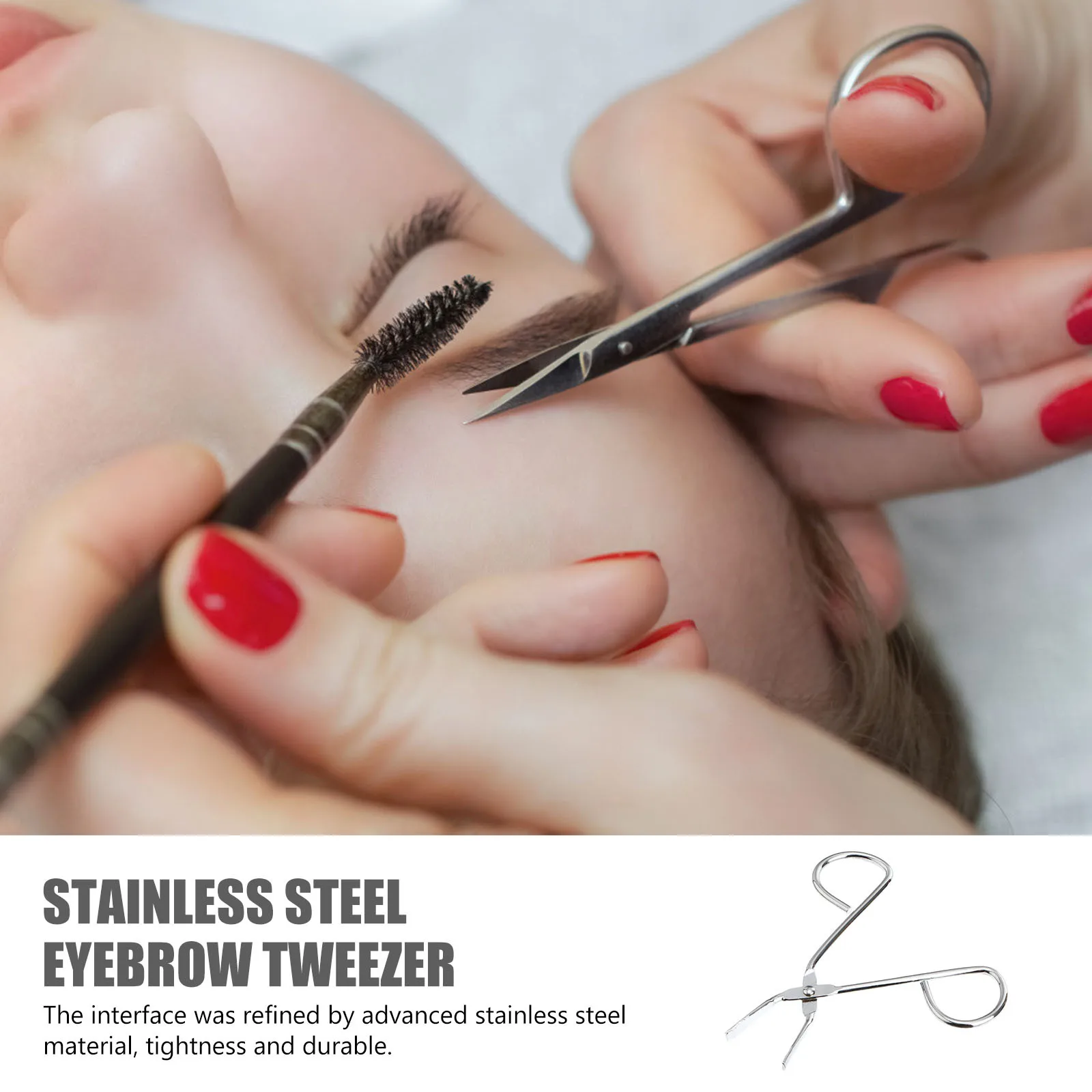 

Silver Stainless Steel Eyebrow Tweezer Slanted Design Facial Hair Removal Precision Tool Professional Eyebrow Plucker Tweezers