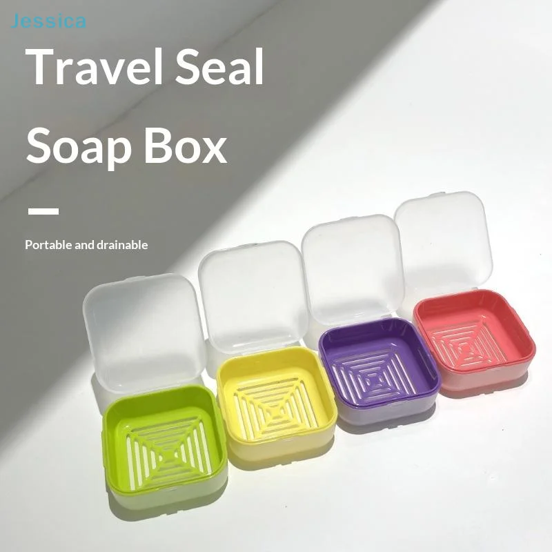 ♥Travel Seal Soap Box - Portable Drainable Soap Container for Bathroom/Travel, Leakproof Plastic Soap Holder