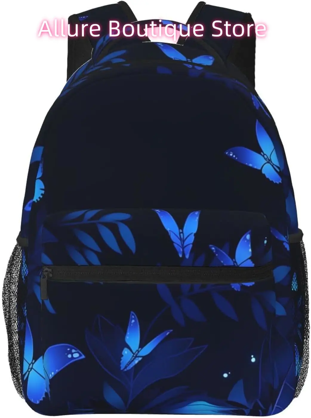 laptop bag back to school Blue Butterfly Painting Lightweight Laptop Backpack Lightweight Multipurpose Travel Casual Daypack Uni