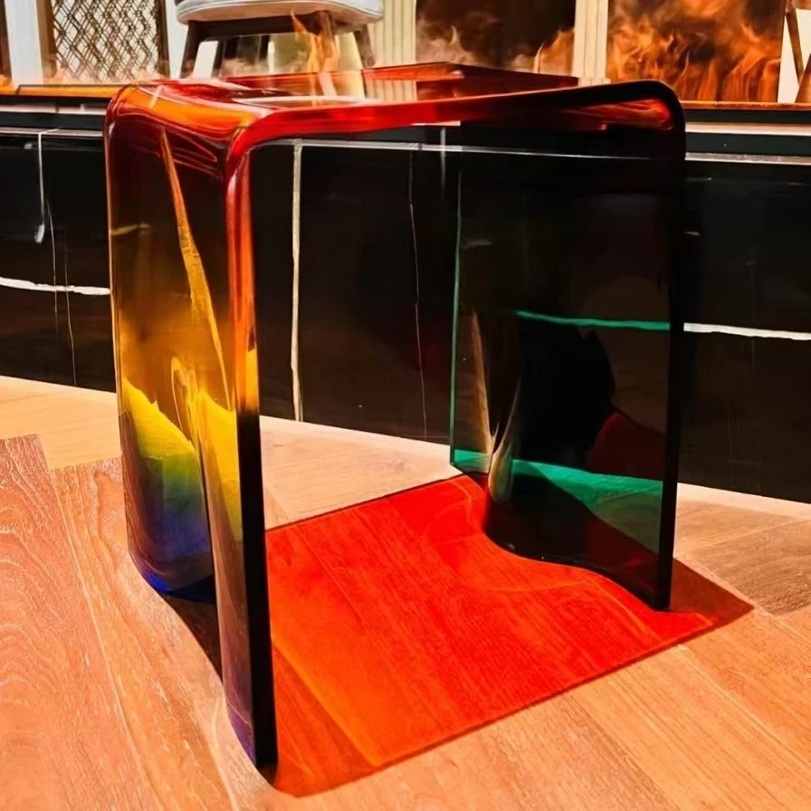 Modern crystal clear acrylic stool plexiglass furniture chair stool ottoman