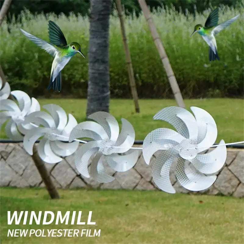 1/3PCS Pinwheels High-speed Rotation Silver For Outdoor Garden Bird Repeller Reflective Colorful Windmill Toughness Bird-driving