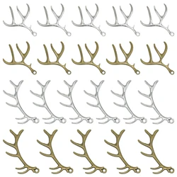 5pcs Two Color Deer Antler Charms Alloy Metal Pendants For DIY Necklace Bracelet Keychains Earring Jewelry Making  Craft