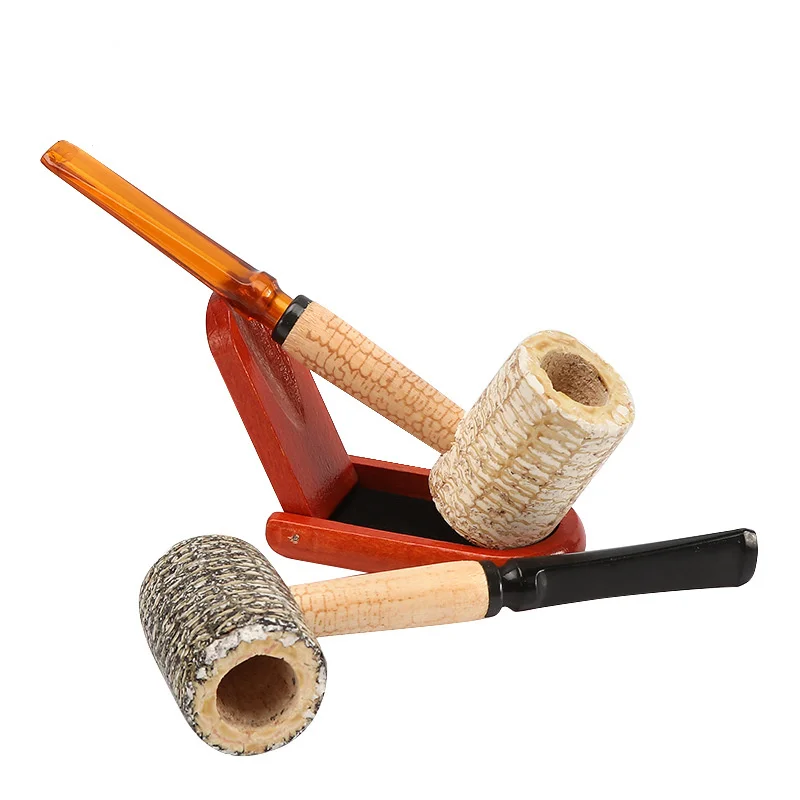 Corn Cob Tobacco Pipe, Cigarette Filter, Smoking Pipe Holder, Good Heat Dissipation, Straight, Best Type for Beginners, Man Gift