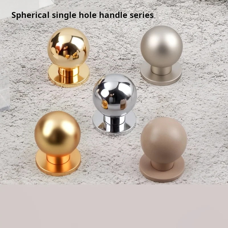 

Modern Minimalist Wardrobe Spherical Brass Handle Drawer Wardrobe Door Handle Nordic Light Luxury Cabinet Gold Handle