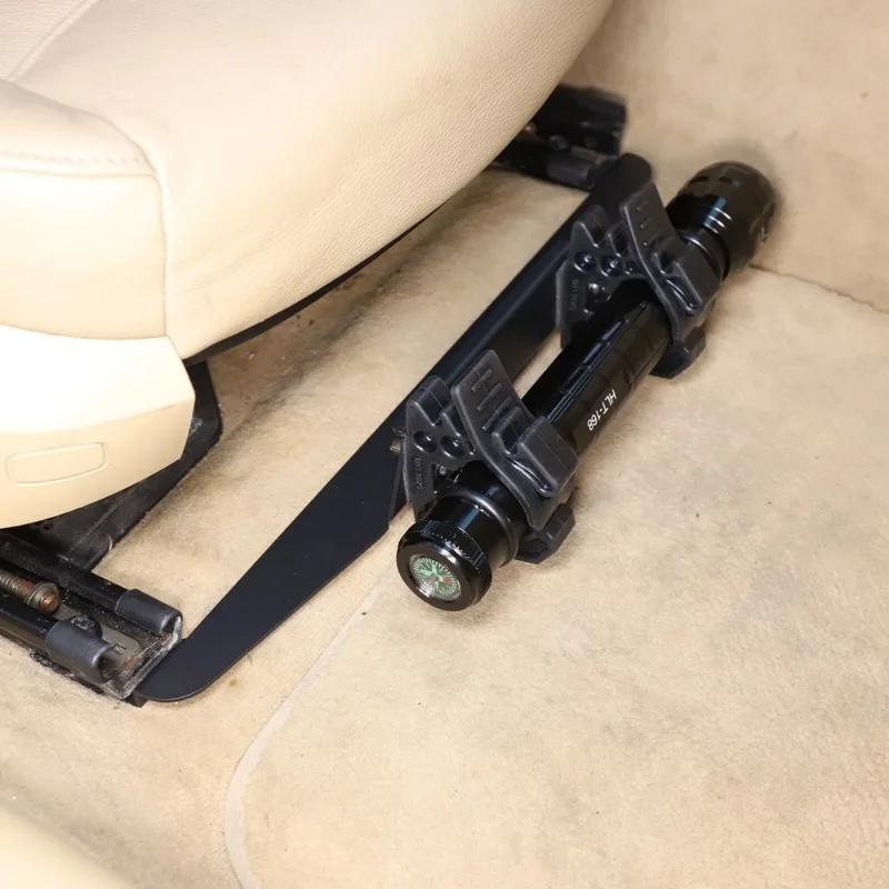 

For BMW 3 Series E90 2005-2012 Aluminum Alloy Black Car Under Seat Flashlight Holder Bracket Interior Car Accessories
