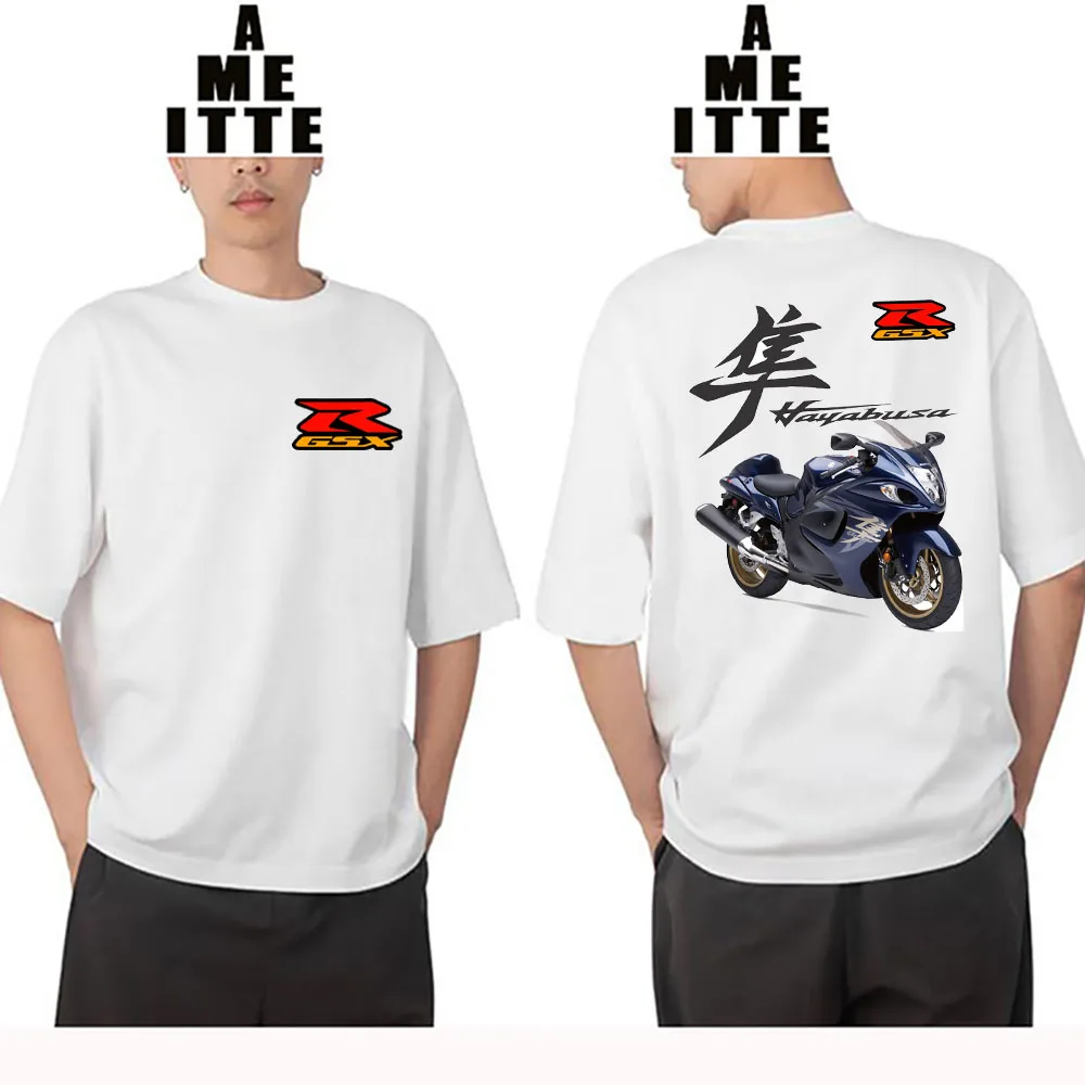 GSXR 1300 Hayabusa White Classic Mountain Adventure Riding T-Shirt Unisex Men Short Sleeve Hip Hop Boy Sport Casual White Tees