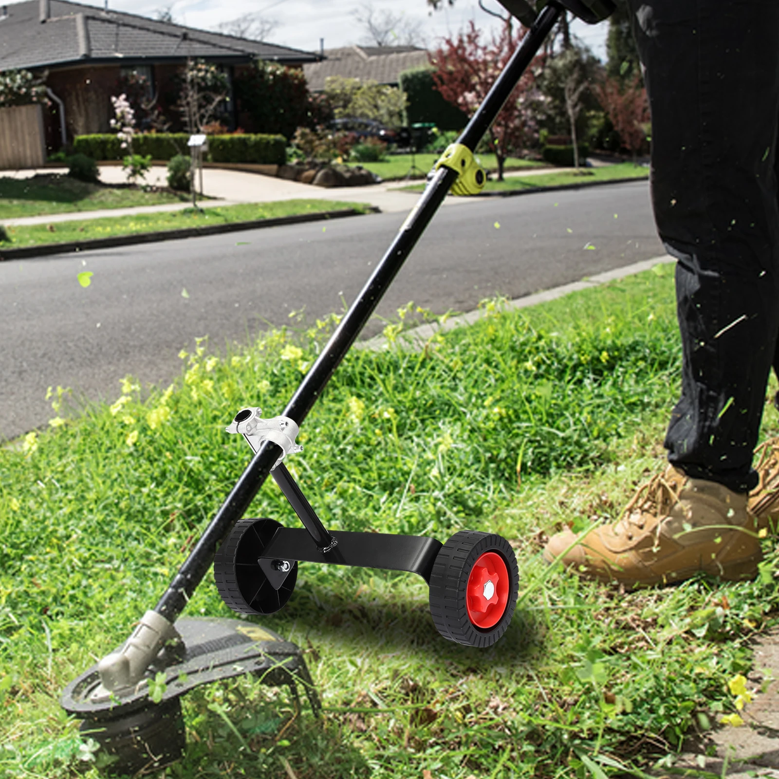 عجلات مساعدة دعم قابلة للتعديل لقاطع الاعشاب اللاسلكي وبطارية آكل الأعشاب/مرفق أداة الحديقة المرتفعة بالغاز