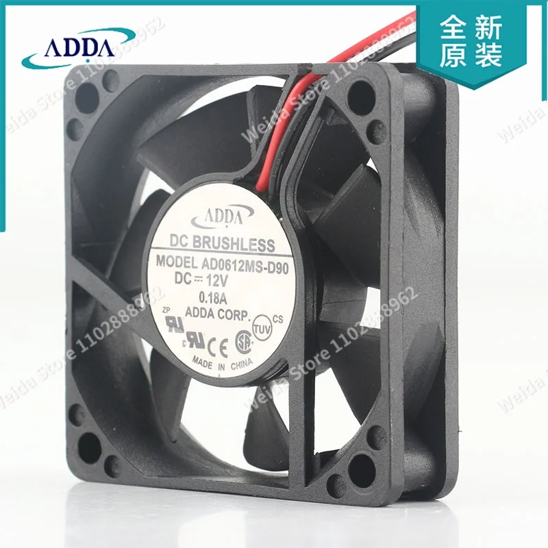 Original ADDA 6015 60X60X15MM 6CM AD0612MS-D90 12V 0.18A 2-line chassis power silent cooling fan