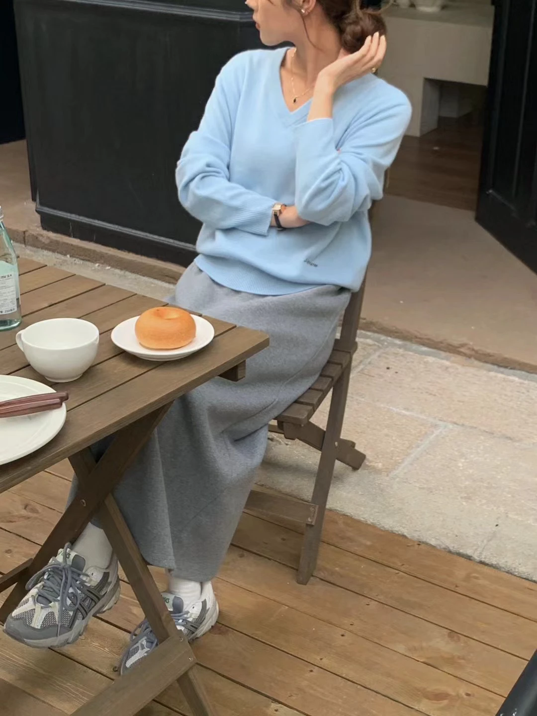 

Asome женский длинный све вязаный шерстяной irt V-Ne с вышивкой свободного покроя базовый слой irt эффект для похудения осень мода