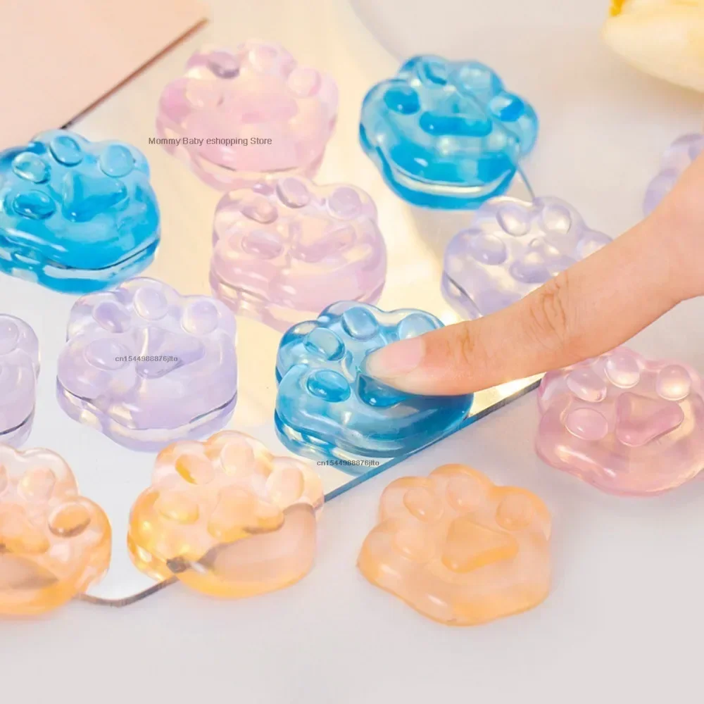 1szt Mini Hand Pinching Cat Paw Fish Fidget Toy Ice Pressure Ball Toy Squeeze Toy Cat Paw Mini Mochi Mini Mochi Ice Block