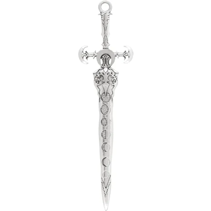 Épingle à cheveux épée Phase de lune, épingles de style Vintage plaquées argent, toboggan pour cheveux de sorcière, Festival de la Renaissance, accessoires pour cheveux pour femmes El