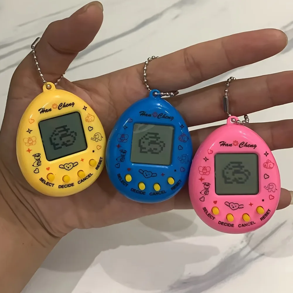 Retro Mini Handheld Gaming Console with Virtual Pet Keychain, Kids Electronic Pets Game Tamagotchi Handheld Game Console Toy
