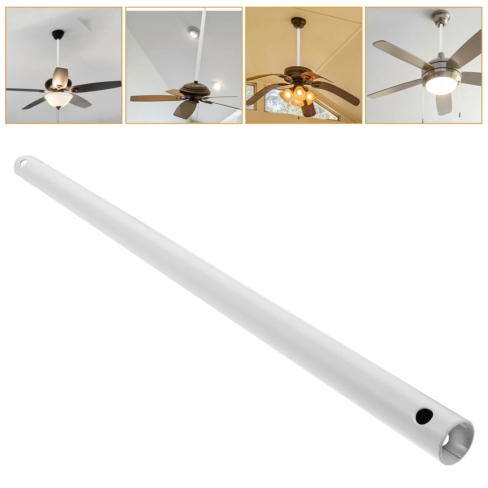 

Ceiling Fan Pull Switch Extension Rod Hook Downrod Downswing Fans White Iron Extender