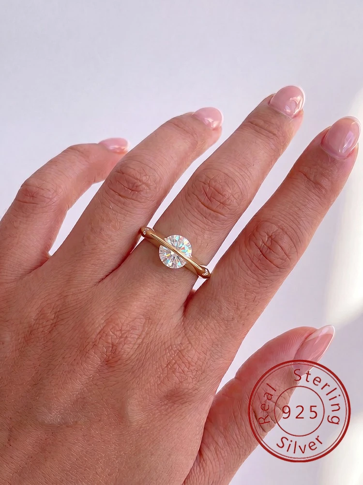 925 Sterling Silver Fashion Planet Around Advanced White Zircon Ring For Women Wedding Party Daily High Quality Fine Jewelry